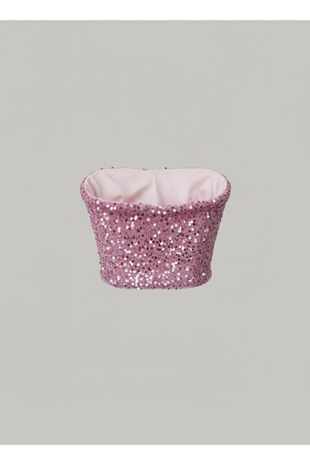 LUNA PULLU BONCUKLU KADİFE CROP - 2