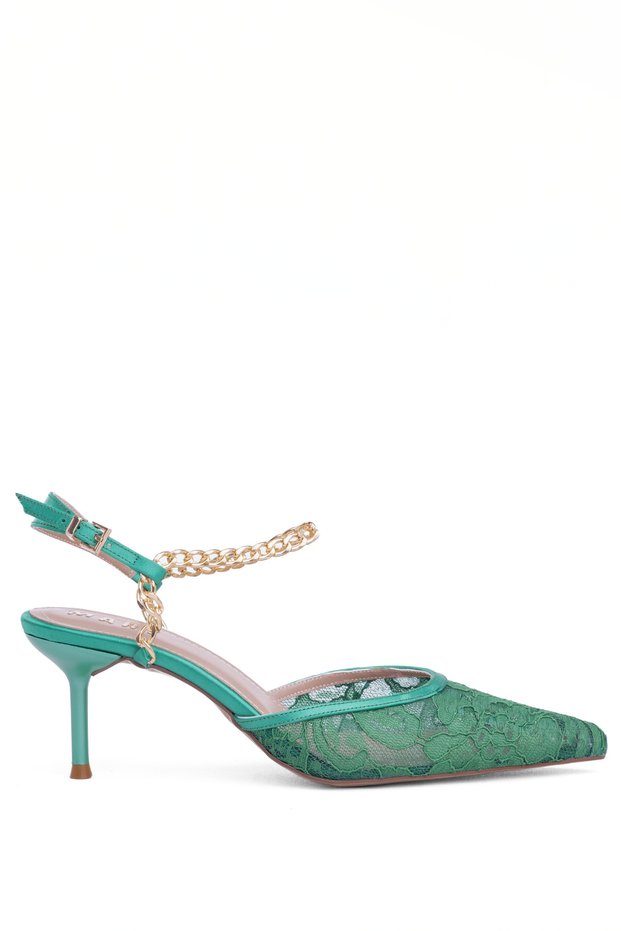 Open Back Shoes Heeled Stiletto Pointed Toe Women's Shoes Abi̇ye Topuklu Ayakkbi