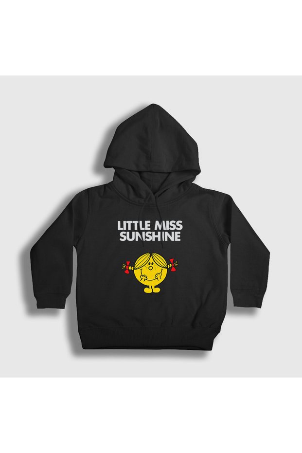 Unisex Children's Black Cute Little Miss Sunshine Hooded Sweatshirt 587051Tt