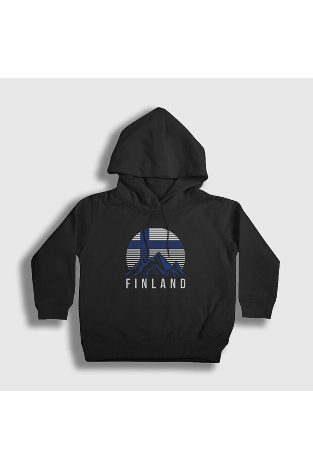Unisex Children's Black Mountain Finland Finland Hooded Sweatshirt 588887Tt