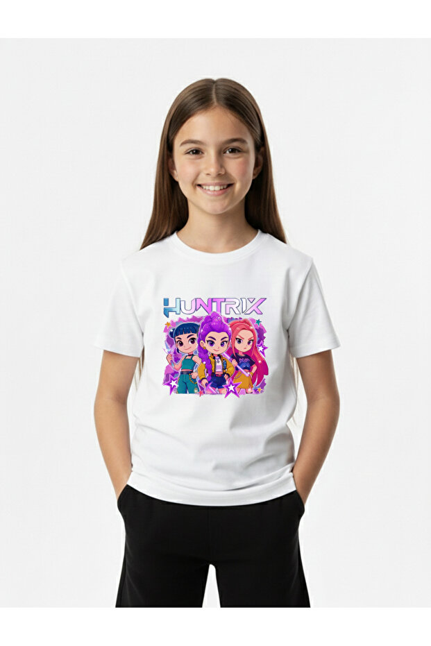 Huntrix Printed Premium Tshirt with Crew Neck in 100% Cotton for Kids