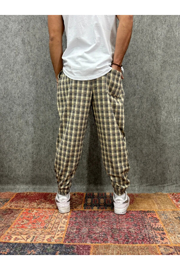 بنطلون نصف شالوار مطوي ومزين بنمط مع خصر مطاطي - 2