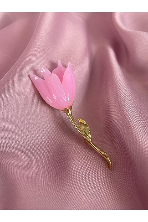 Pembe Lale Broş - 6