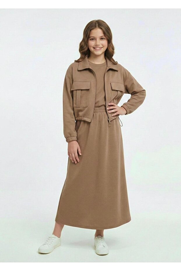 Girl's Jacket and Long Skirt Set-Aüt-1040