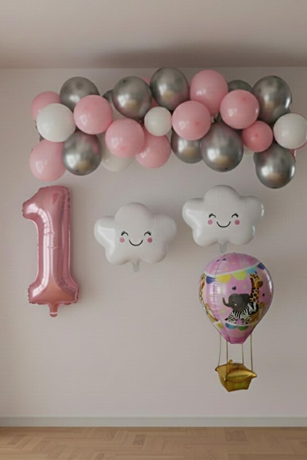1 Year Old Pink Cloud Fairy Birthday Concept Set
