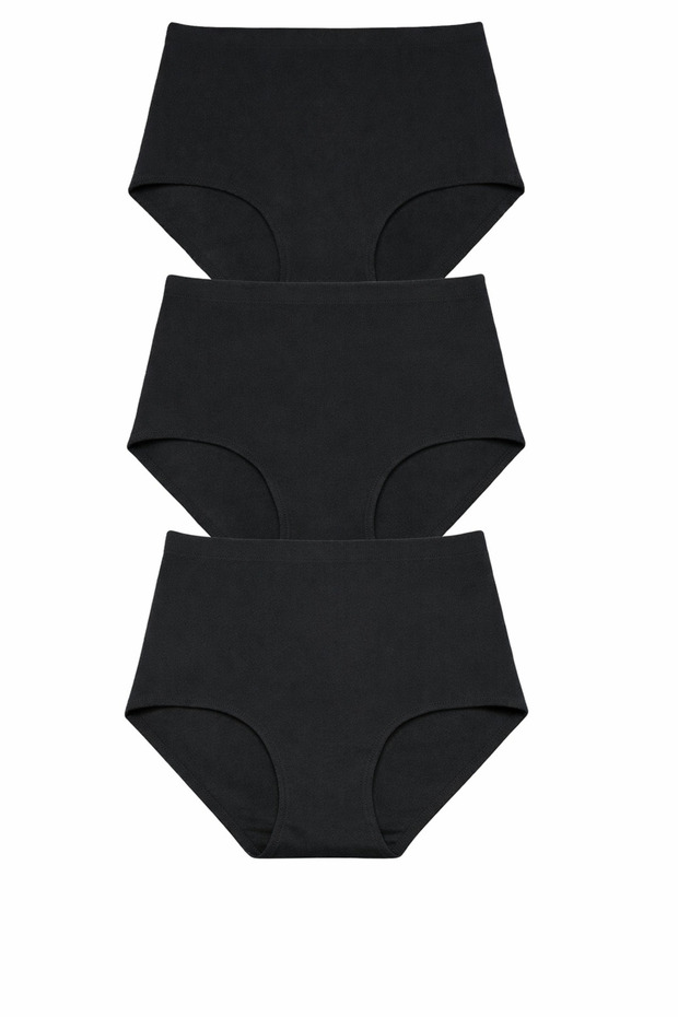 3-Pack Stitch-Free Laser Cut High Waist Black Panties