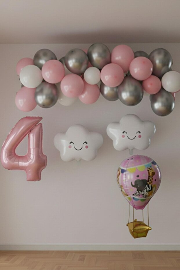 4 Year Old Pink Cloud Fairy Birthday Concept Set