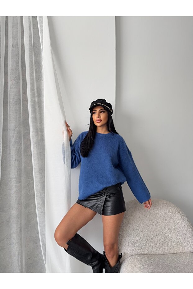 Geniş Kol Basic Triko Kazak - 2