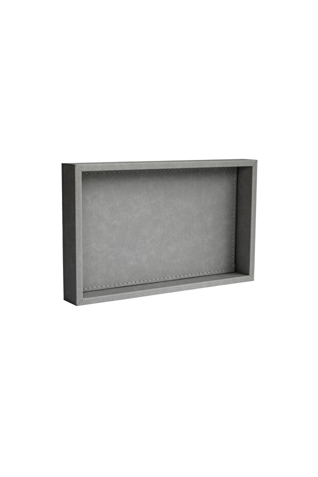Small Size Light Grey Faux Leather Tray