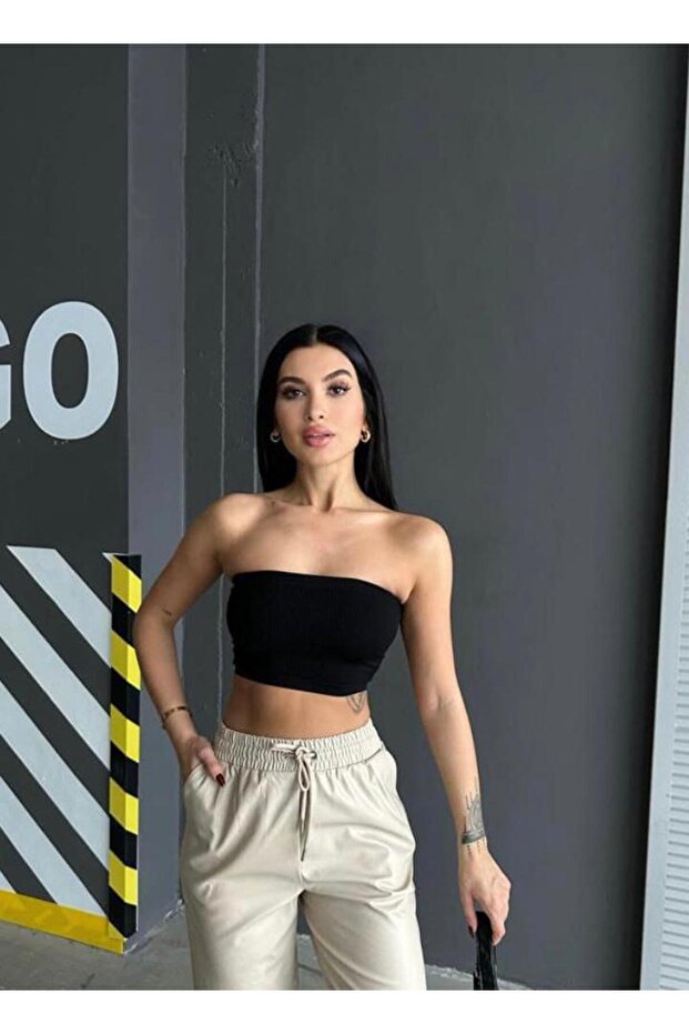 Straplez Fitilli Örme Büstiyer - 4