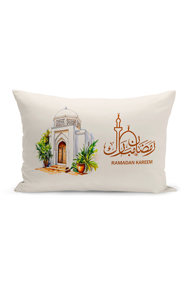 غطاء وسادة مطبوع رقميًا مزدوج الجوانب من سلسلة رمضان (غطاء سرير رمضان)