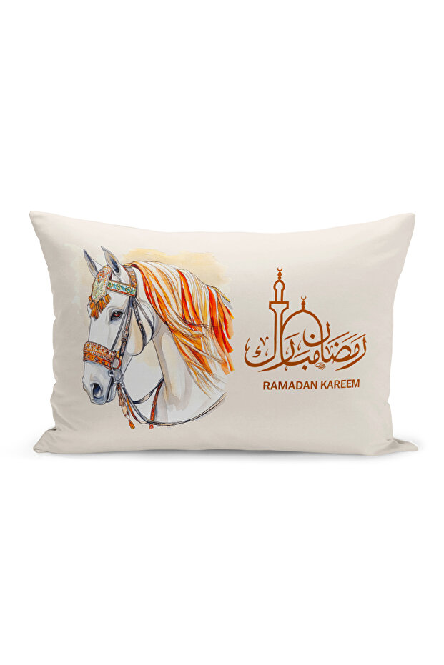 غطاء وسادة مطبوع رقميًا مزدوج الجوانب من سلسلة رمضان (غطاء سرير رمضان)