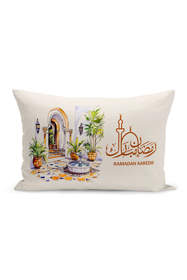 غطاء وسادة مطبوع رقميًا مزدوج الجوانب من سلسلة رمضان (غطاء سرير رمضان)