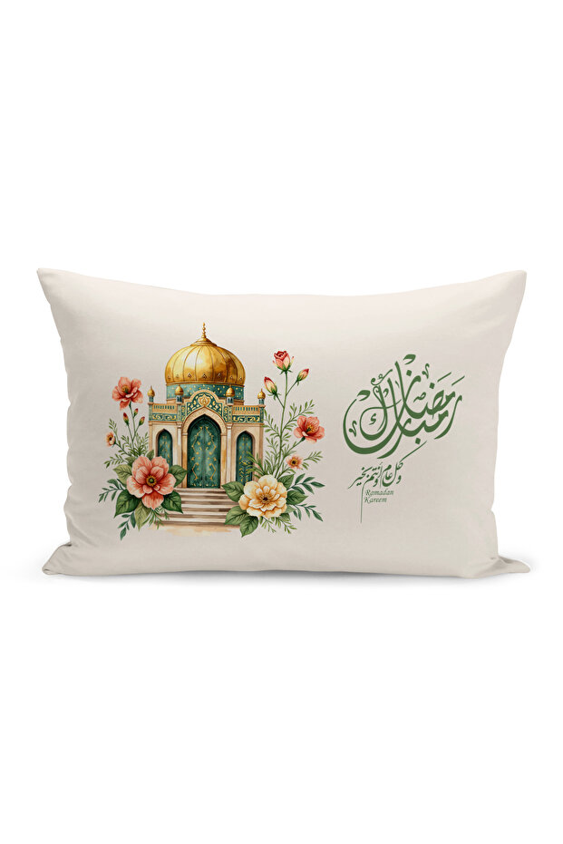 غطاء وسادة مطبوع رقميًا مزدوج الجوانب من سلسلة رمضان (غطاء سرير رمضان)