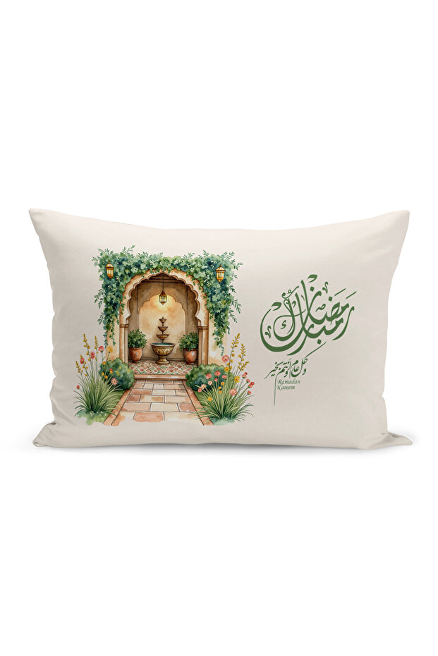 غطاء وسادة مطبوع رقميًا مزدوج الجوانب من سلسلة رمضان (غطاء سرير رمضان)