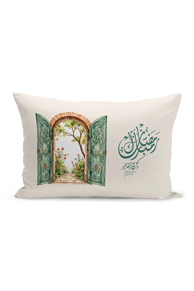 غطاء وسادة مطبوع رقميًا مزدوج الجوانب من سلسلة رمضان (غطاء سرير رمضان)
