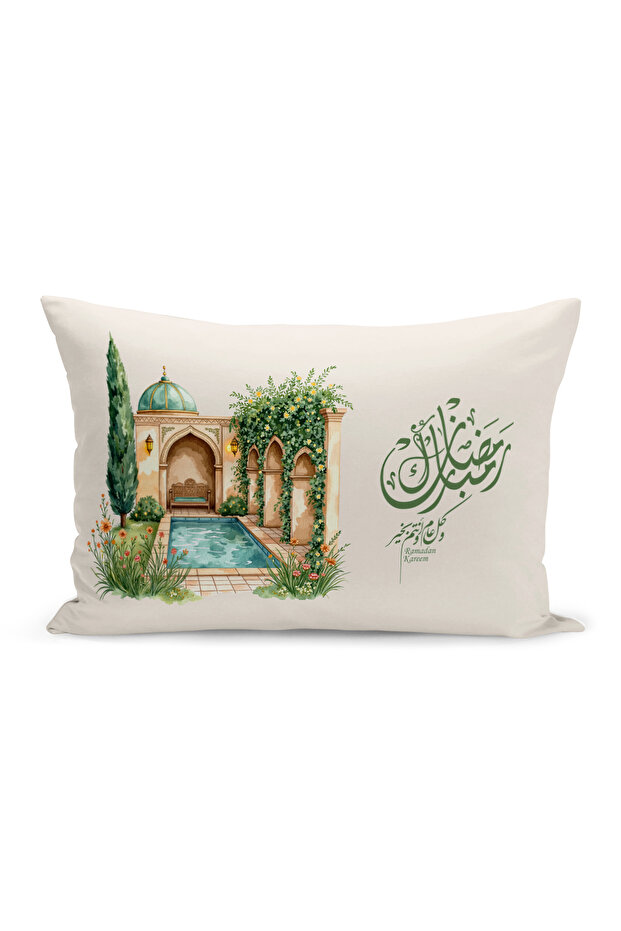 غطاء وسادة مطبوع رقميًا مزدوج الجوانب من سلسلة رمضان (غطاء سرير رمضان)