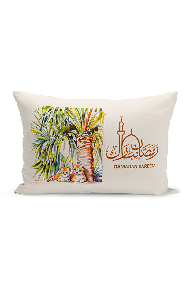 غطاء وسادة مطبوع رقميًا مزدوج الجوانب من سلسلة رمضان (غطاء سرير رمضان)