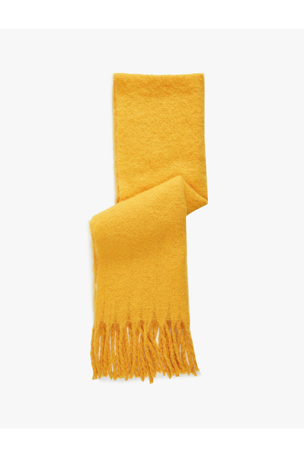 Soft Textured Tasseled Long Scarf