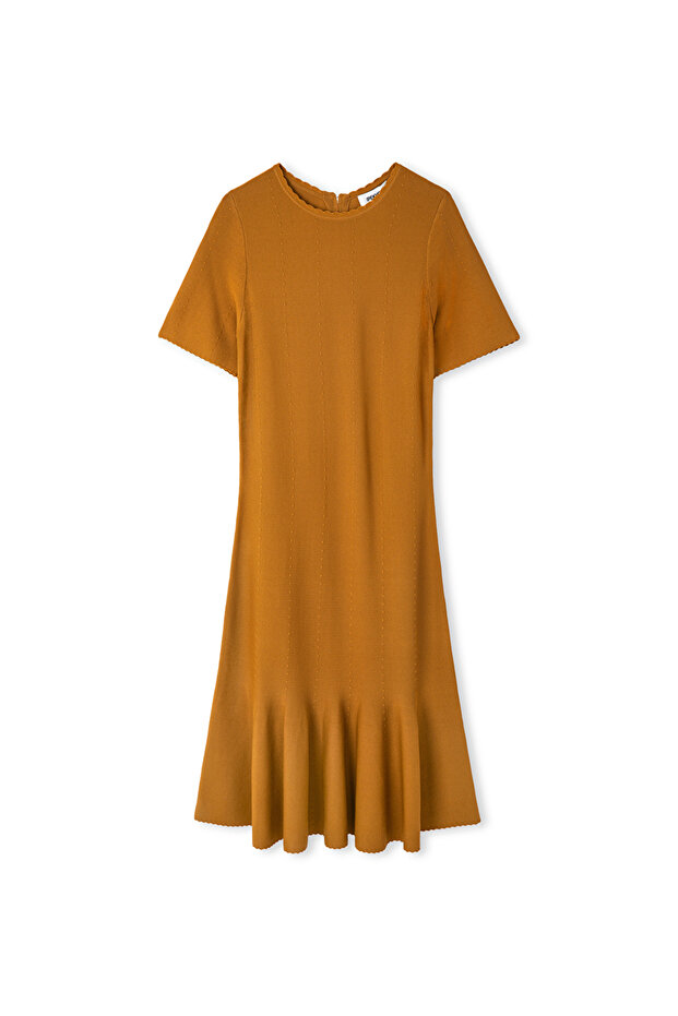 Volanlı triko elbise - 3