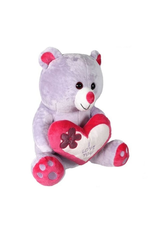 Gran Toys Big Bear with Heart 50 cm Fk-43-Purple