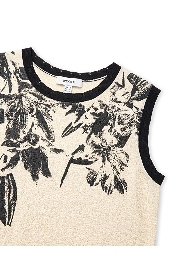 Çiçek baskılı triko - 4