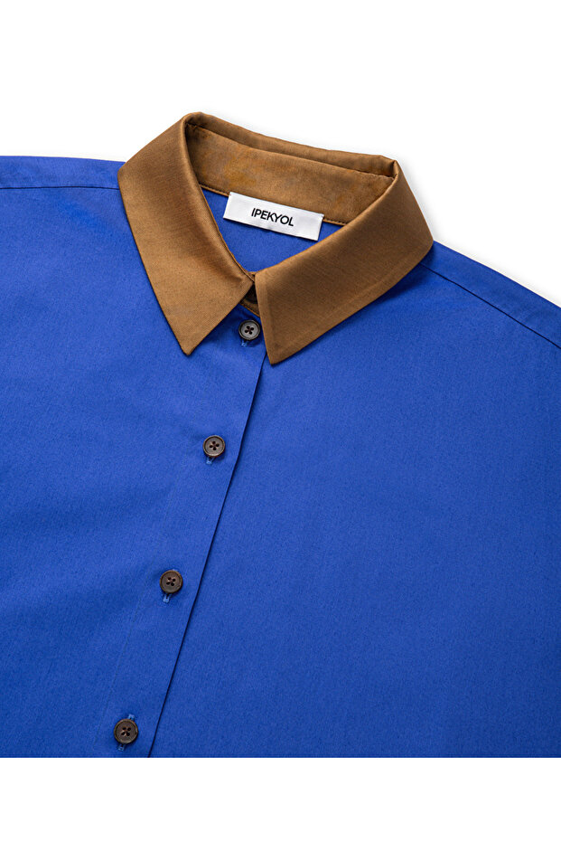 Colorblock poplin gömlek - 4