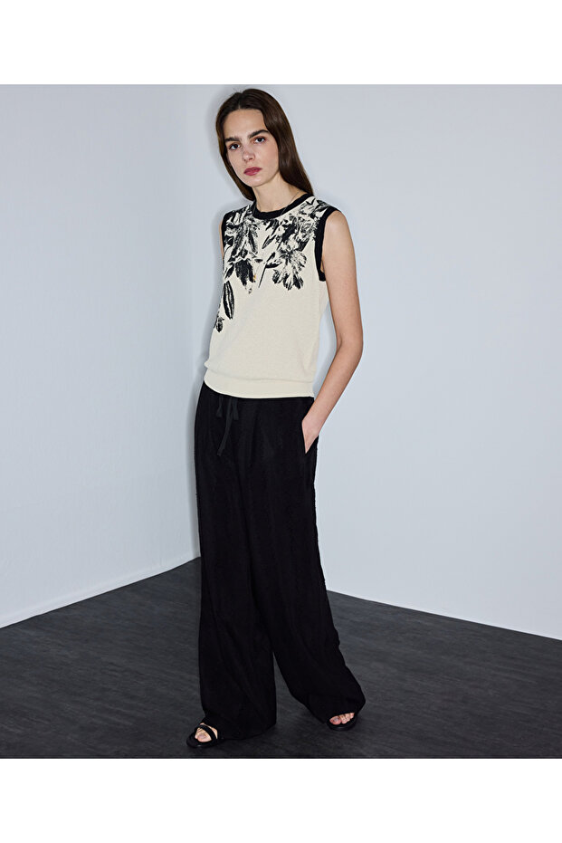 Çiçek baskılı triko - 2