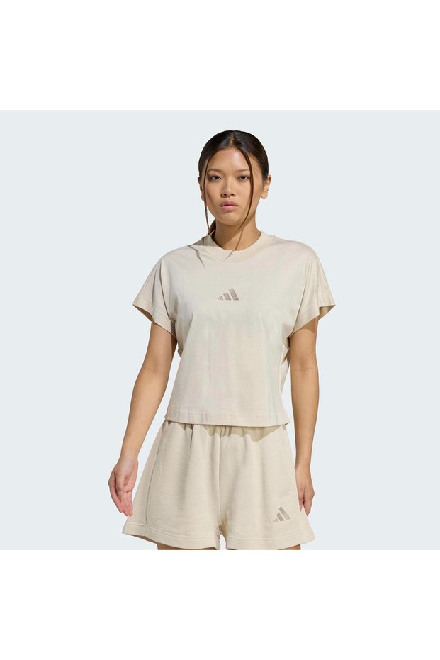 All Szn Women's Beige T-Shirt (Jy7811)