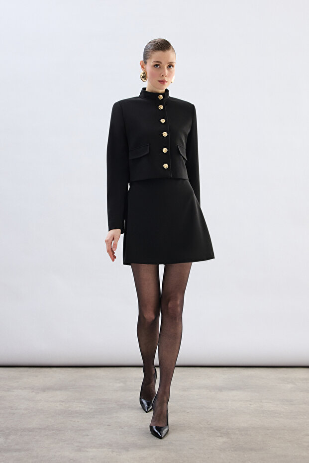 Kısa Şort Etek - Siyah - 5