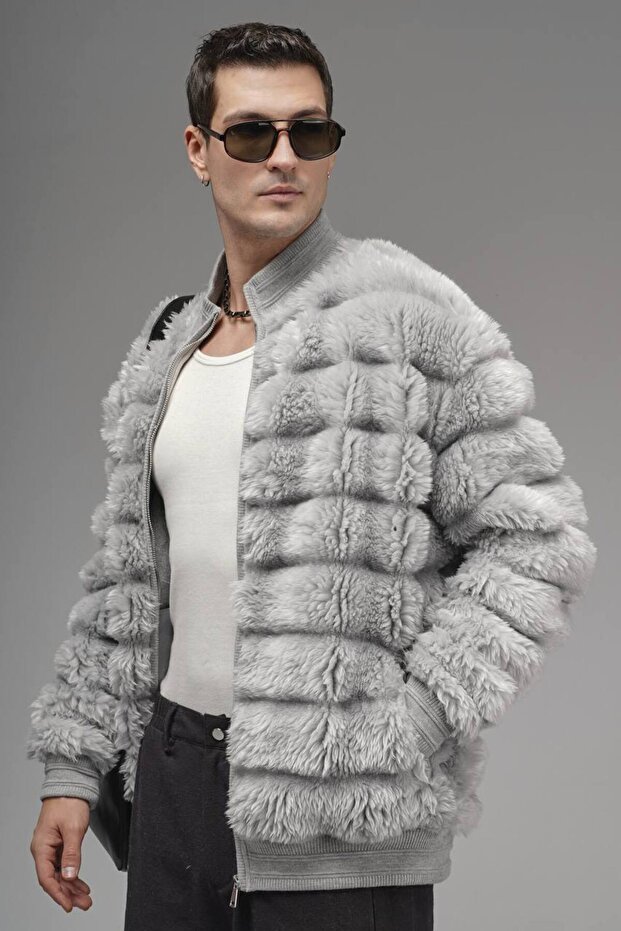 Oversize peluş mont - 4