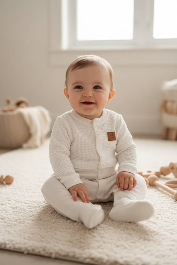 Honey Waffle Romper Premium Organic Waffle Textured Casual Baby Romper