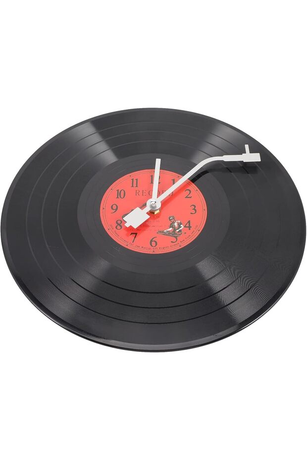 Black Vinyl Record Clock, Vinyl Record Wall Ornament, Plastic Record Player Clock Wall Art Clocks