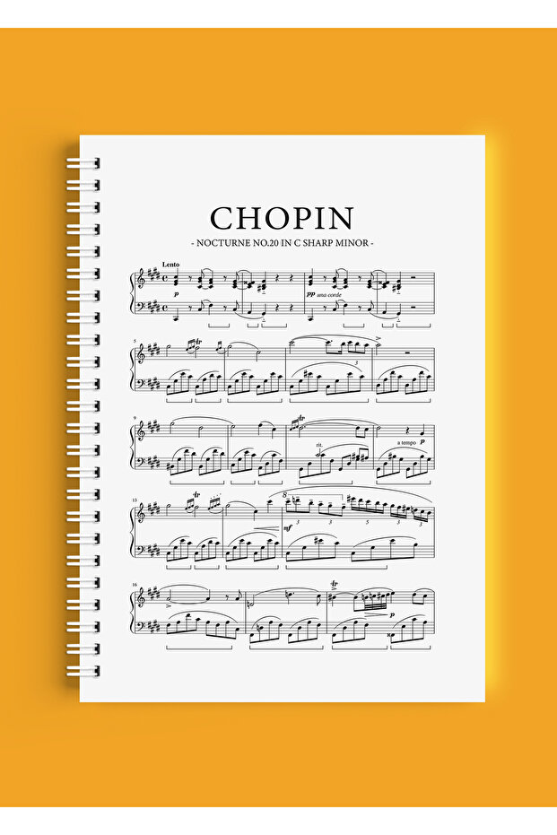 A4 Spiral Notebook - Unlined School Notebook - 80 Sheets / 160 Pages - Chopin Cover Notebook
