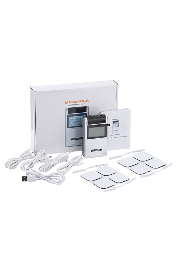 White 15 Modes EMS Electric Muscle Stimulator TENS Physiotherapy Pulse Full Body Massager Machine Pa