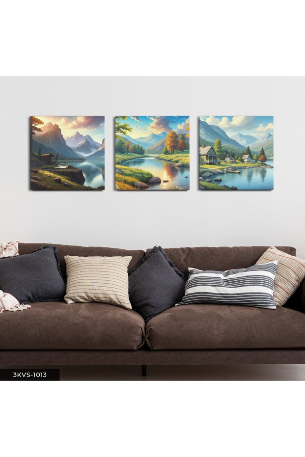 Natural Landscape 3 Piece Canvas - Canvas Painting