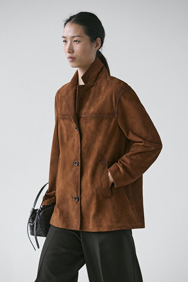 Cepli süet deri blazer - 2