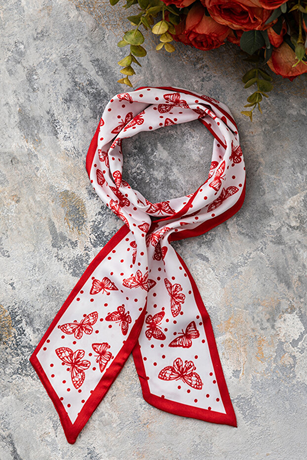 Stylish Tie Scarf with Butterflies