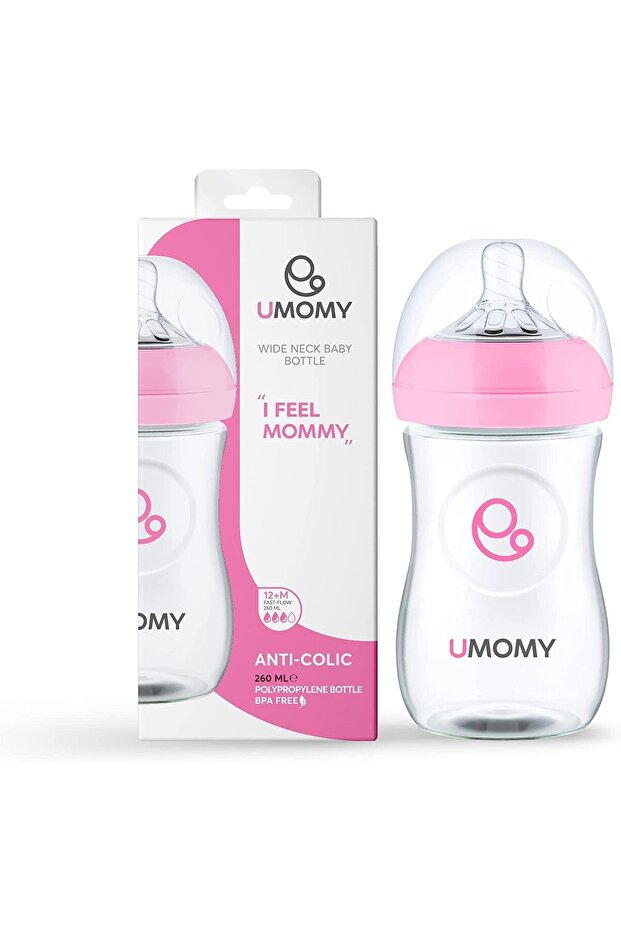 Newborn Baby Bottle | Wide Neck 260ml | Slow Flow Silicone Teat | BPA-Free PP Inf