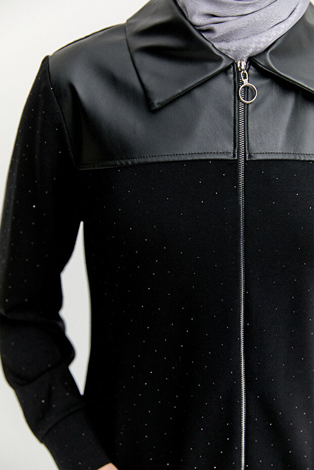 Suni Deri Garnili Örme Kap - 7