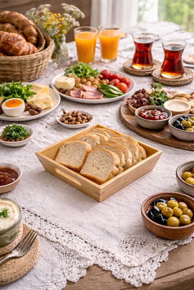 صندوق خبز من الخيزران ومنظم متعدد الأغراض | منظم خشبي طبيعي للمطبخ والطاولة