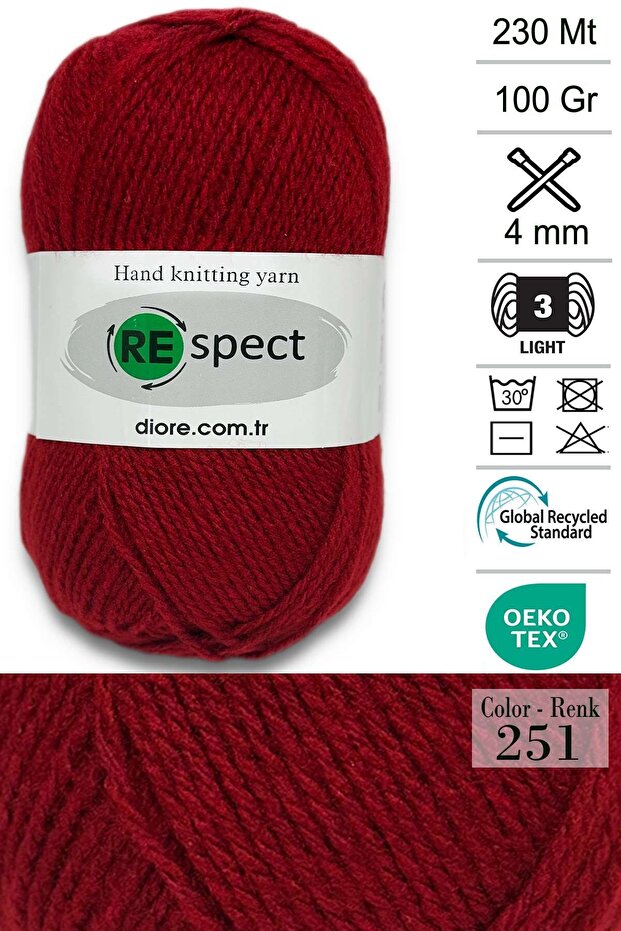 100Gr-230Mt Soft Acrylic Wool- Baby Yarn- 251