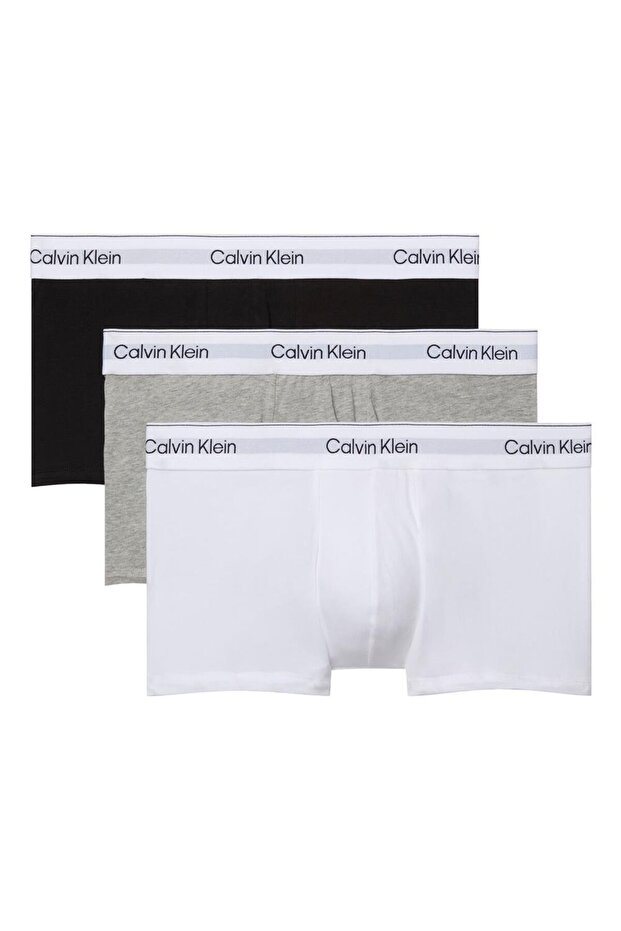 Men's Cotton Slim Fit Elastic Waistband Cotton 3-Piece Black-White-Grey Boxer