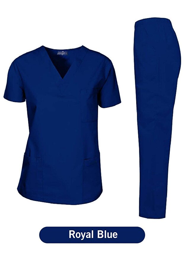 Scrubs Medical Uniform Unisex Top and Pants Royal Blue Color