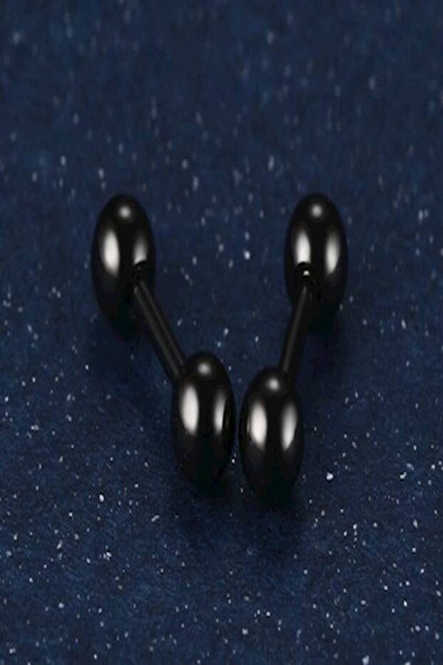 أقراط مرصعة من الفولاذ التيتانيوم - 4