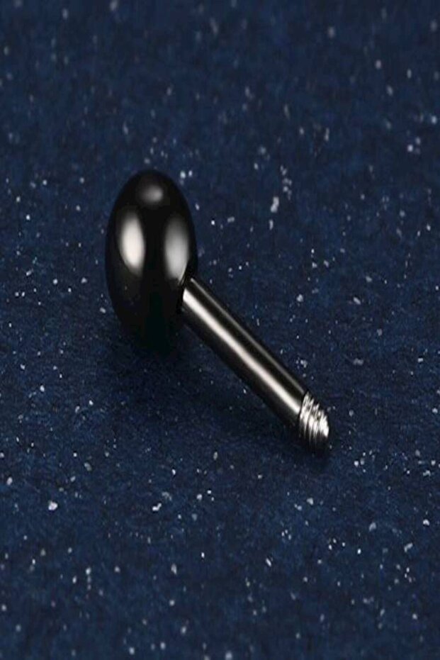 أقراط مرصعة من الفولاذ التيتانيوم - 2