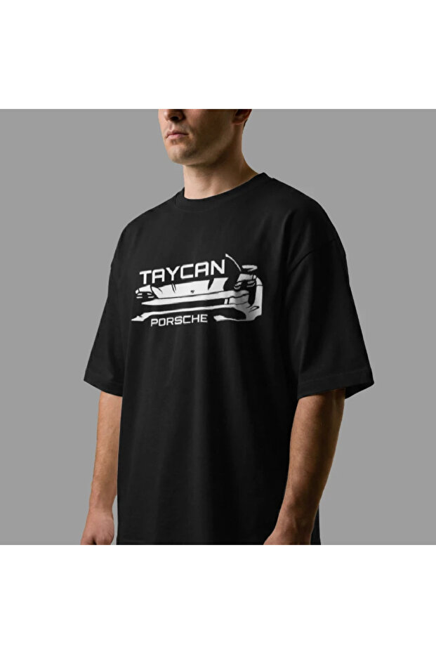 Porsche Taycan Front Oversize Tişört - 8