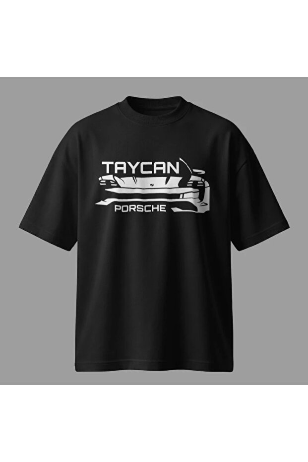 Porsche Taycan Front Oversize Tişört - 2