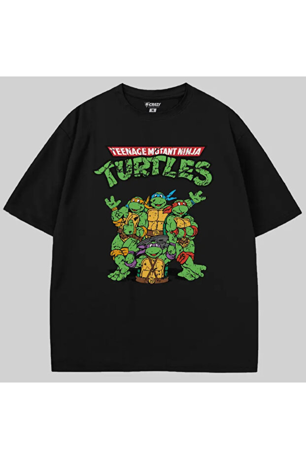 Ninja Turtles Group Logo Oversize Tişört - 1