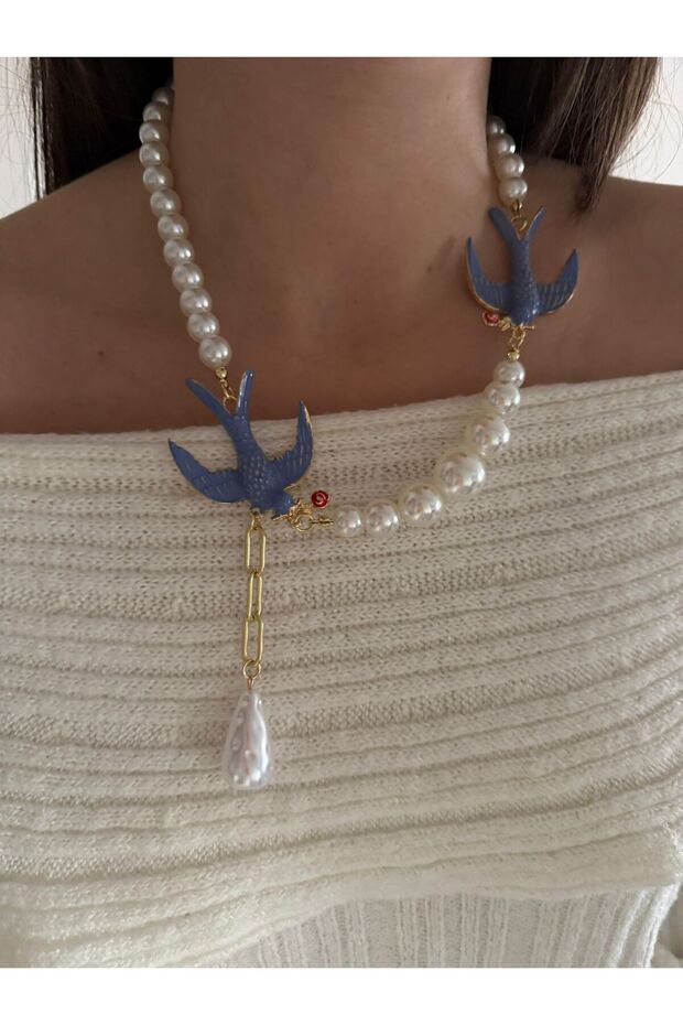 İnci Kırlangıç Kolye - 1